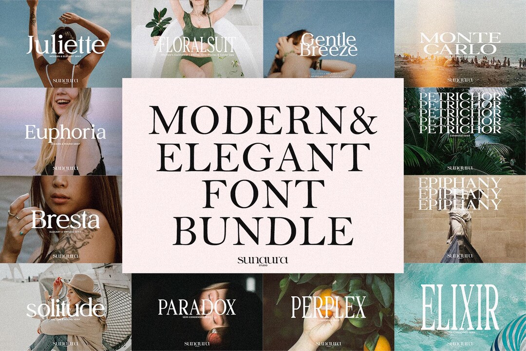 Modern & Elegant Font Bundle - Etsy