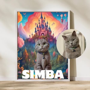 Animated Cartoon Cat Portrait Custom Cartoon Pet Portrait Cat Cartoon Portrait Dog Cartoon Animated for Pet Lovers Gift Digital Downloads