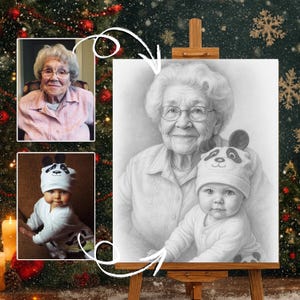 Add Loved One to Photo - Memorial Portrait for Deceased Father Mom - Christmas Gift - Loss of Loved One - Passed Away Remembrance Gift