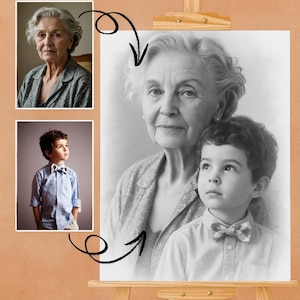 Add Loved One to Photo - Memorial Portrait for Deceased Father Mom - Gift for Loss of Loved One - Remembering Passed Away Loved One