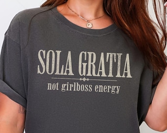 Reformed Theology Shirt for Women, Comfort Colors Christian Tee, Five Solas Gift, Protestant Doctrine T-Shirt