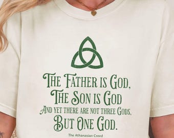 Athanasian Creed Shirt, Trinity Triquetra Tee, Christian Theology T-Shirt, One God Three Persons Faith Shirt, Comfort Colors Creedal Tee