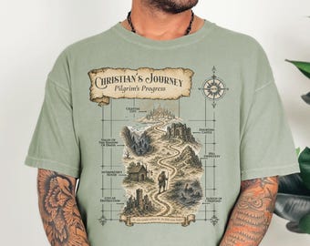 Pilgrim's Progress Shirt, Christian Journey Tee, Reformed Theology Gift, John Bunyan Shirt, Comfort Colors 1717