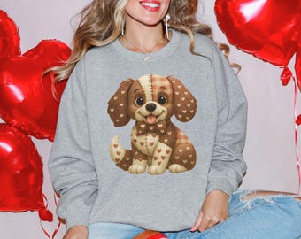 Faux Embroidery Cavalier King Charles Sweatshirt, Patchwork Puppy Crewneck, Cute Dog Mom Gift, Cozy Dog Lover Sweater, Pet Owner Apparel