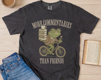 Shirt met meer commentaren dan vrienden, grappig theologie-T-shirt, comfortabele kleuren christelijk shirt, cadeau voor seminariestudent