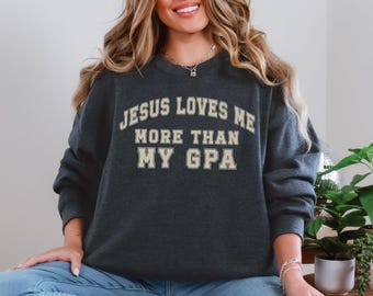 Christian College Sweatshirt, Campus Ministry Crewneck, Oversized Christian Student Pullover, Gildan 18000, Christian Gift for Her