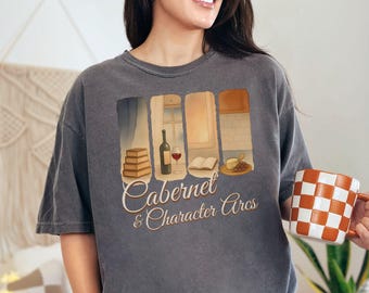 Custom Colors Wine and Book shirt, book lover gift, wine and books tee, cozy reader shirt, bibliophile tee, introvert aesthetic shirt
