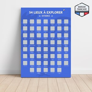 54 Lieux à Explorer en France - Affiche à Gratter des Sites Incontournables