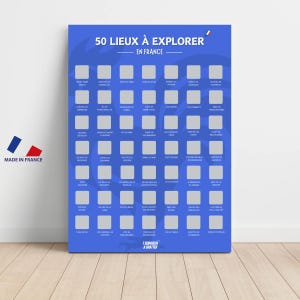 50 Lieux à Explorer en France - Affiche à Gratter des Sites Incontournables