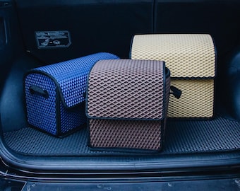 Custom Car Trunk Organizer EVA Storage Box Waterproof Cargo Holder for SUV Sedan Truck Car Accessories Gift for Car Guys Travel Essentials