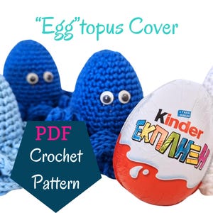 GEHAAKT PATROON Octopus Kinder Surprise eierhoes | Pdf-download met stapsgewijze zelfstudie met afbeeldingen