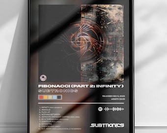 Subtronics - Fibonacci Part 2: Infinity (Album Poster) Electronic Dance Music DJ, Dubstep, Riddim, Wall Art