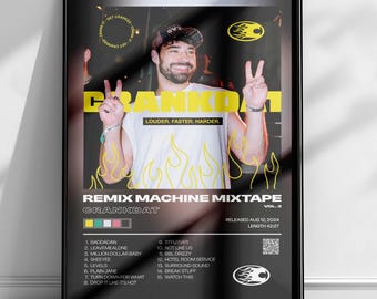 Crankdat - Remix Machine Mixtape Vol. 2 (albumposter) elektronische dansmuziek DJ, dubstep, Riddim, muurkunst