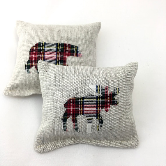 Maine Balsam Fir Pillows Bear And Moose Balsam Fir Sachets Etsy