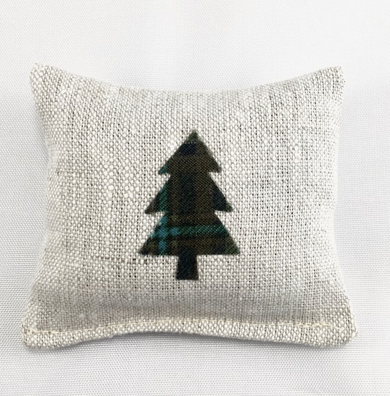 Balsam Fir Sachet In Linen With Choice Of Tree Applique Plaid Etsy