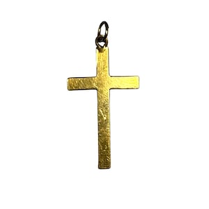 Vintage 14K Yellow Gold 1" x .5" Cross Pendant