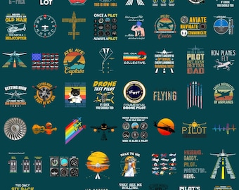 50+ Pilot Designs Png, Pilot Bundle Png, Airplane Pilot Tshirt Png, Funny Pilot Gift Png, Aviator Clipart, Aye Aye Png, Pilot Six Pack Png