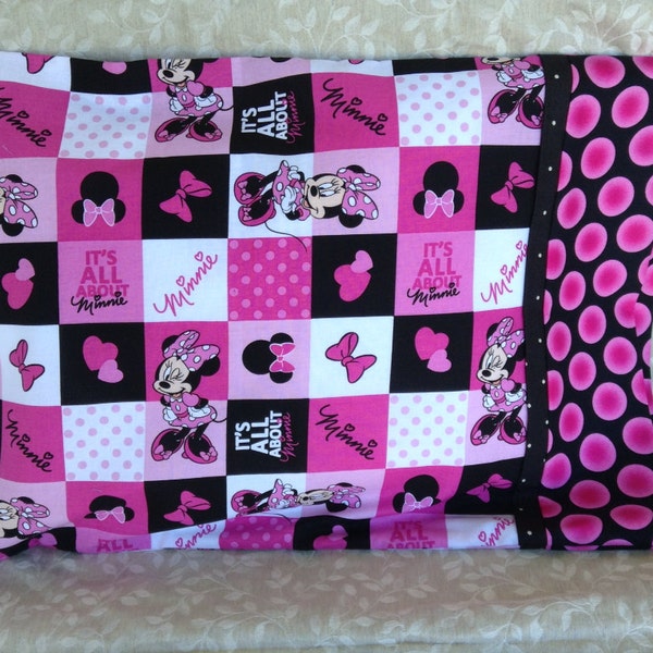 Bright Pink Minnie Mouse Pillowcase -travel pillow