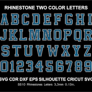 Rhinestone Alphabet Letters: Varsity Font Cricut SVG, PNG, DXF, Silhouette Studio File (Digital File)