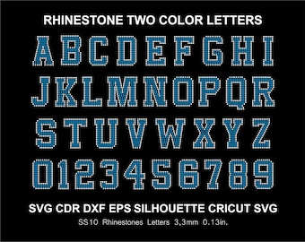 Rhinestone Alphabet Letters Font Varsity Font Cricut SVG, PNG, DXF, Silhouette Studio File Template Download Digital File