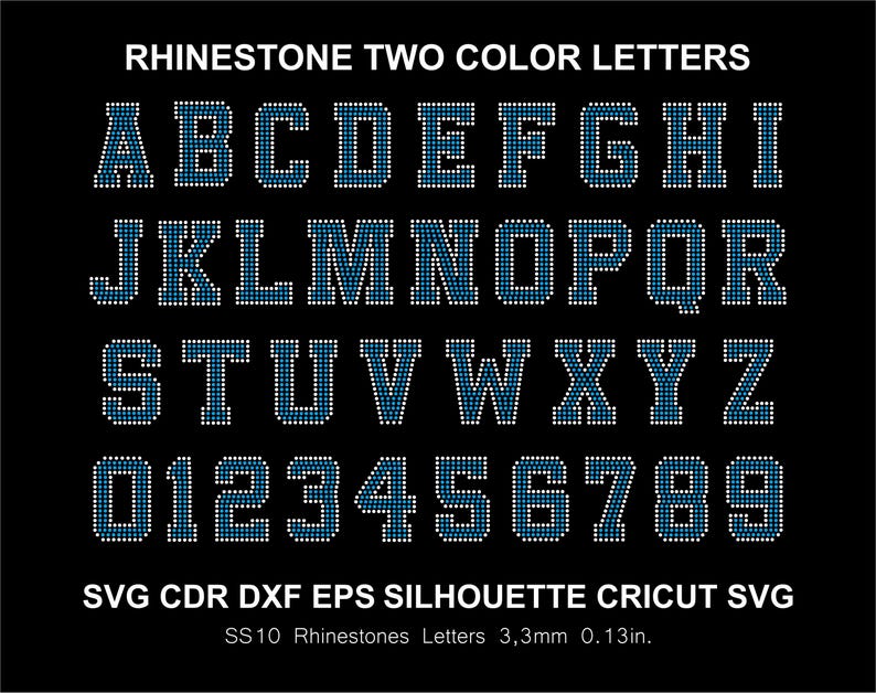 Letras Rhinestone Rhinestone Alphabet Letters Font Varsity Font Cricut SVG, PNG, DXF ...
