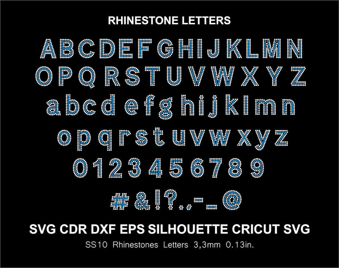 Rhinestone Alphabet Letters: Two Color Font, Cricut SVG, SS10 Template ...