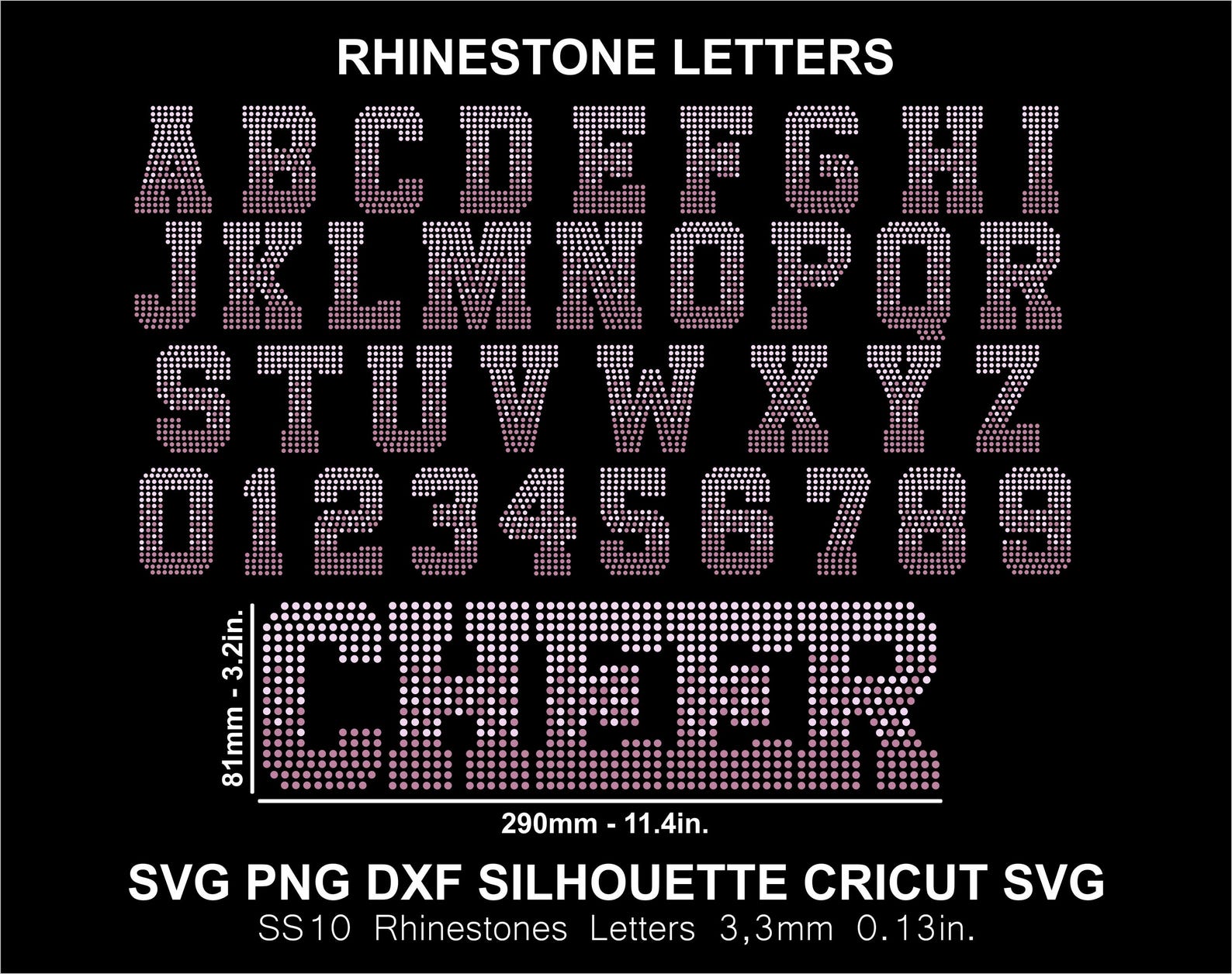 Giant Rhinestone Letters Rhinestone Alphabet Letters: Varsity Font SVG, PNG, DXF (digital File ...