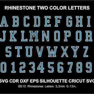Rhinestone Alphabet Letters: Varsity Font SVG, PNG, DXF (Digital File)