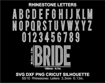 Rhinestone Alphabet Letters: Cricut, Silhouette, SVG, PNG, DXF (Digital File Download)