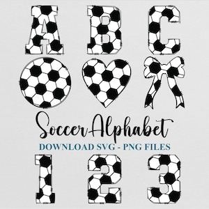 Soccer Doodle Font Letters Alphabet Bundle: SVG, PNG, (Digital Download, Commercial Use)