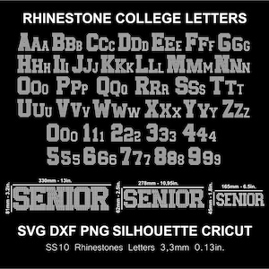 Rhinestone Alphabet Letters: Varsity Font SVG, PNG, DXF (Digital File Download