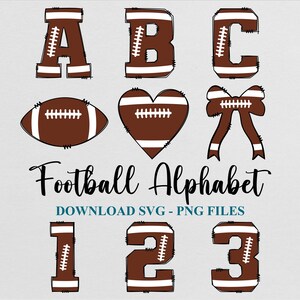 Football Doodle Font Bundle: SVG, PNG, Alphabet, Numbers Template (Digital Download, Commercial Use)