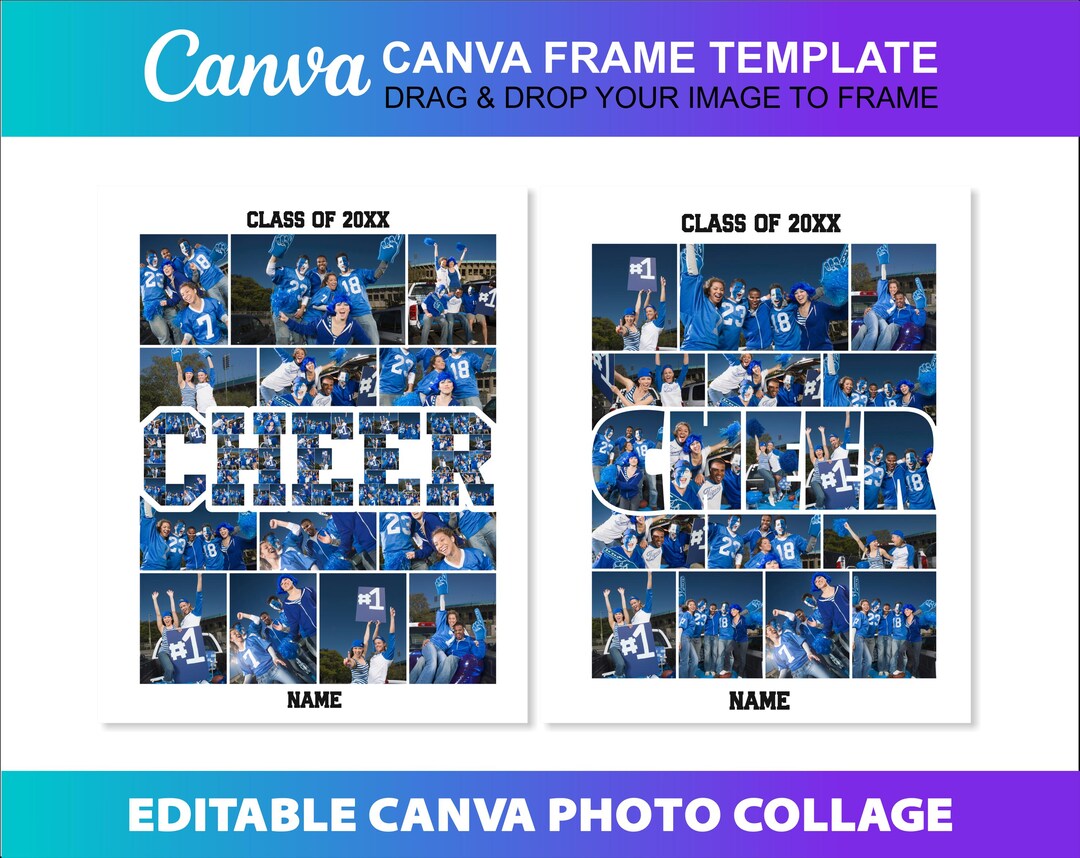 Canva Cheer Photo Collage Template: Senior Storyboard Design (digital ...