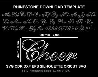 ラインストーンオールドイングリッシュフォント文字アルファベットSVG