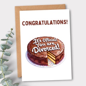 Tarjeta de feliz divorcio, tarjeta de divorcio oficial, divorciado y feliz, celebre su divorcio, regalo divertido de divorcio, tarjeta de felicitaciones por el divorcio