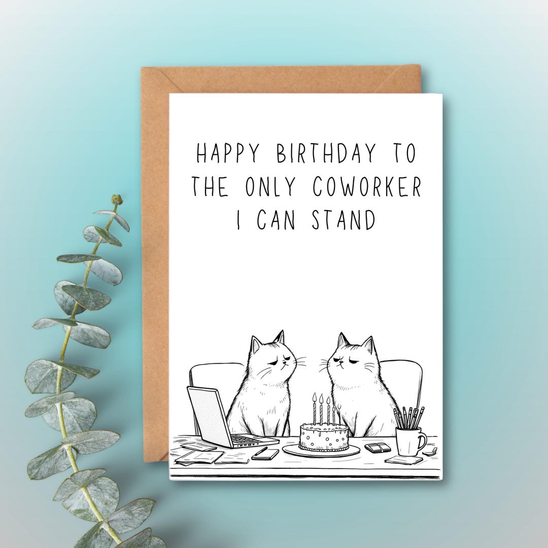 Coworker Birthday Card Funny Coworker Card Employee Birthday Card ...