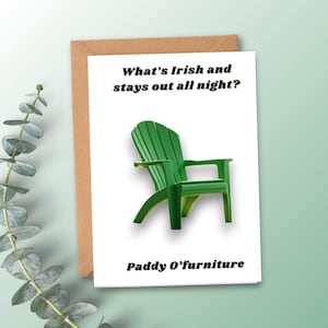 Biglietto di auguri di San Patrizio divertente stampabile, biglietto di auguri di San Patrizio, biglietto di auguri con gioco di parole irlandese divertente, biglietto di auguri di San Patrizio scaricabile, biglietto digitale