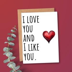 Je t'aime et je t'aime carte imprimable Saint-Valentin pour femme ou petite amie, carte simple Saint-Valentin pour lui ou sa carte numérique pour petit ami