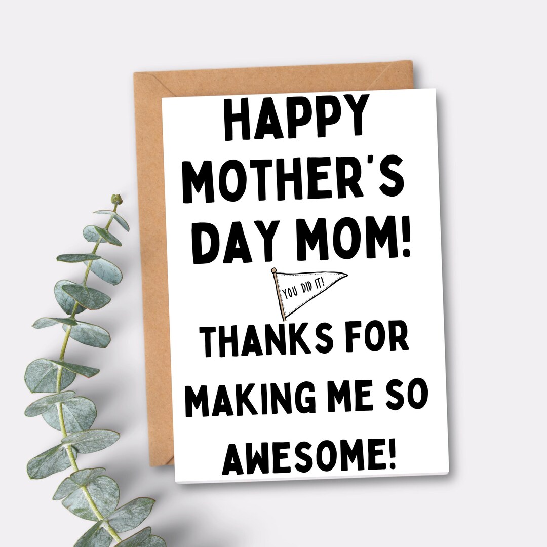 Happy Mothers Day Card Funny Printable Card for Mom Instant Download ...