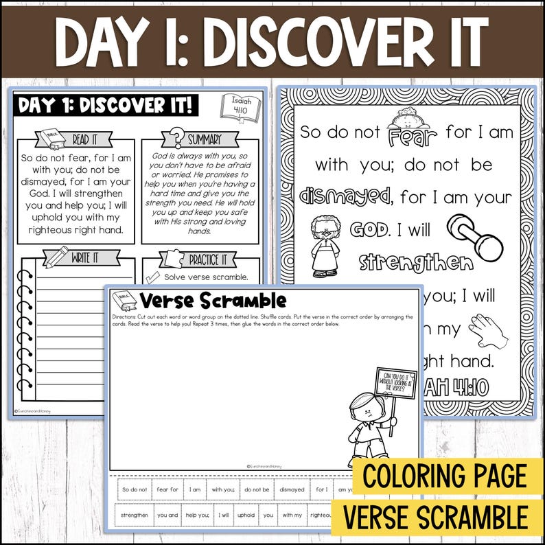 Isaiah 41:10 Kids Scripture Bible Activity Pack - Children's Bible ...
