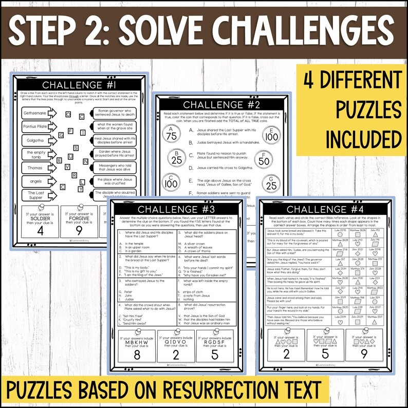 Easter Resurrection Story Escape Room - Printable Bible Lessons - Holy ...