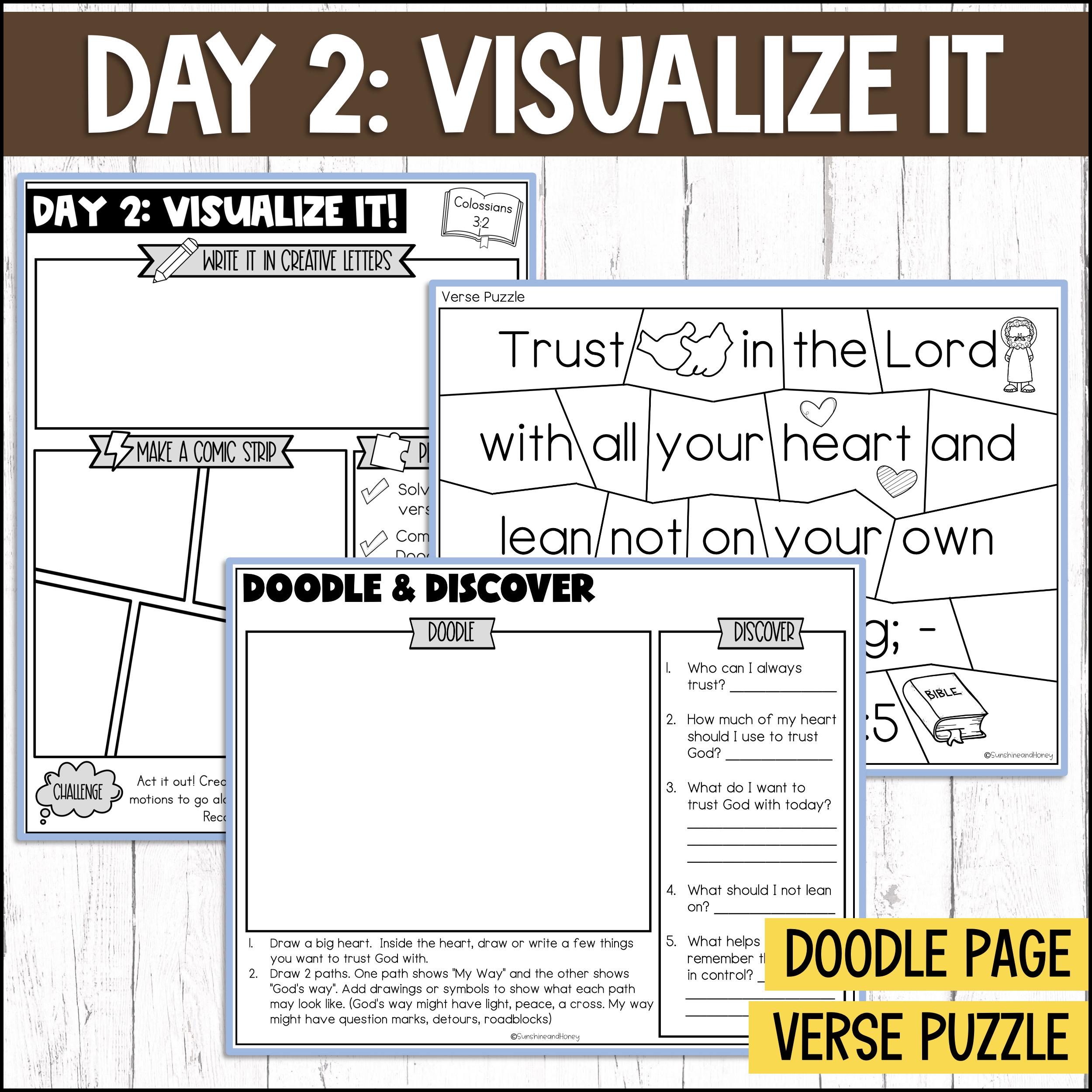 Scripture Kids Activity Proverbs 3:5 Kids Scripture Bible Activity Pack - Children's Bible ...