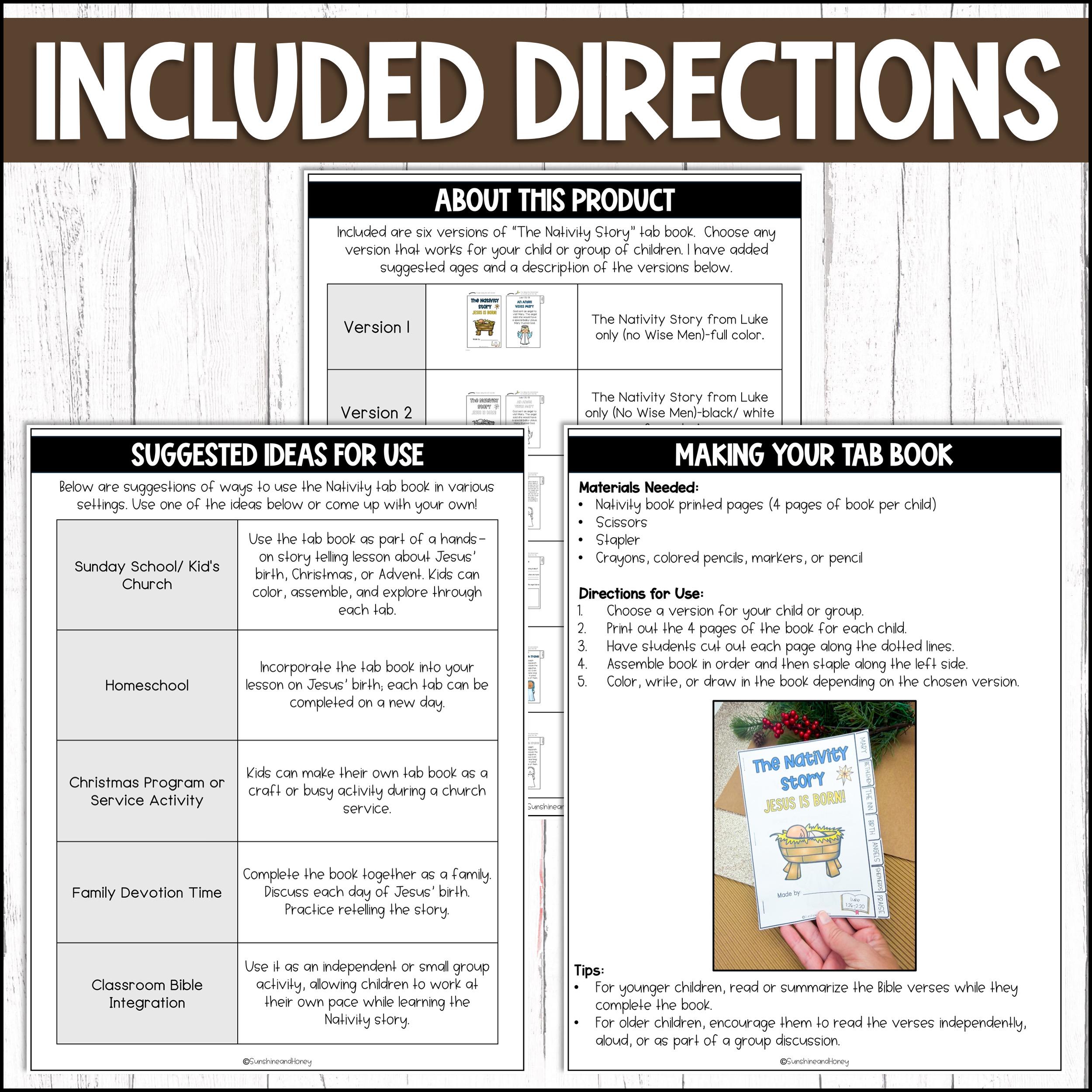 Nativity Book for Kids | Christmas Bible Lesson Printable | Sunday ...