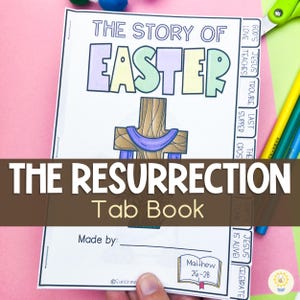 Easter Resurrection Story Activities Tab Book - Printable Crafts for Kids - Bible Lessons - Holy Week Fun - Christian Easter