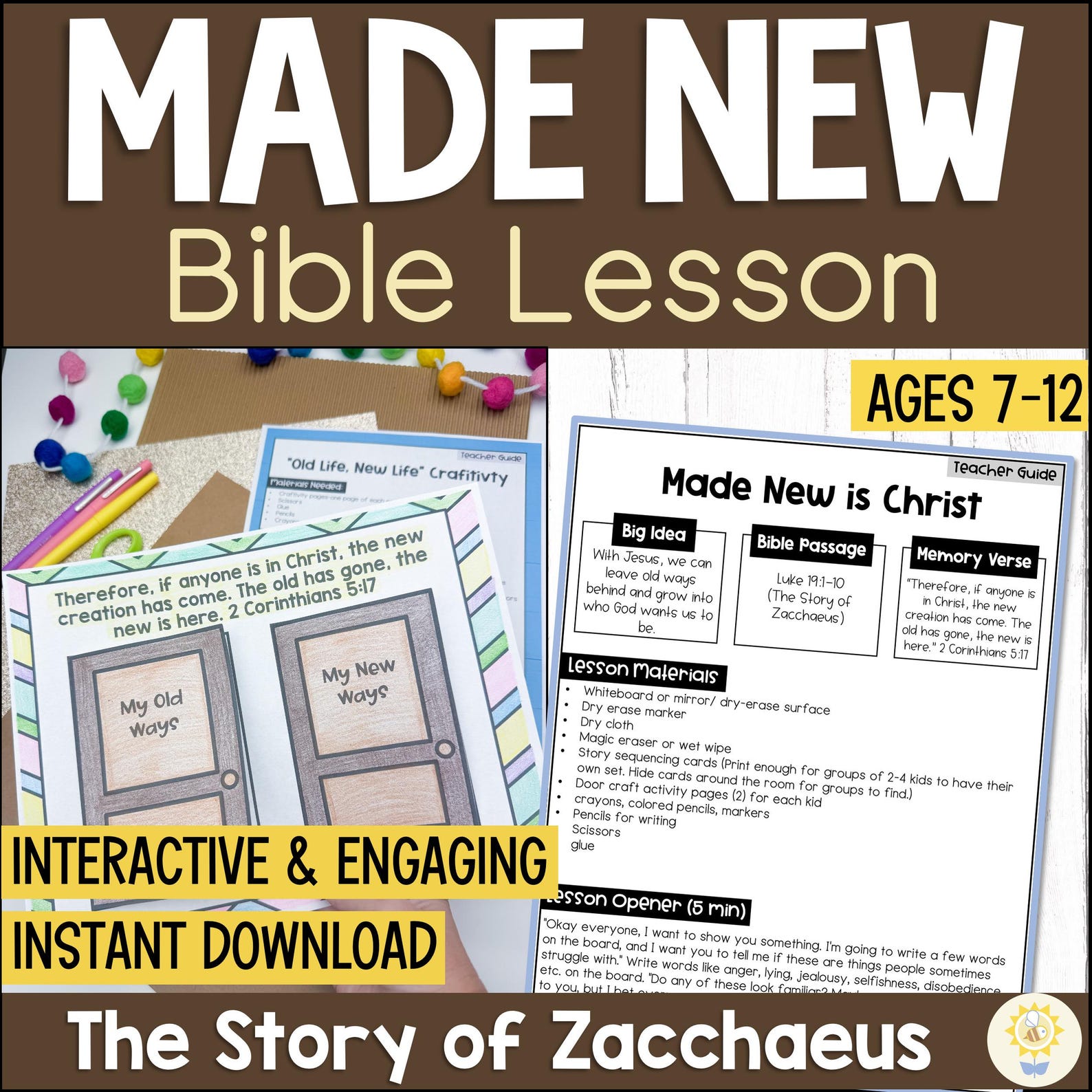 New Year’s Bible Craft & Sunday School Lesson for Kids | Zacchaeus ...