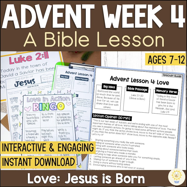 Advent Sunday School Lesson on Love | Christmas Bible Lesson for Kids ...