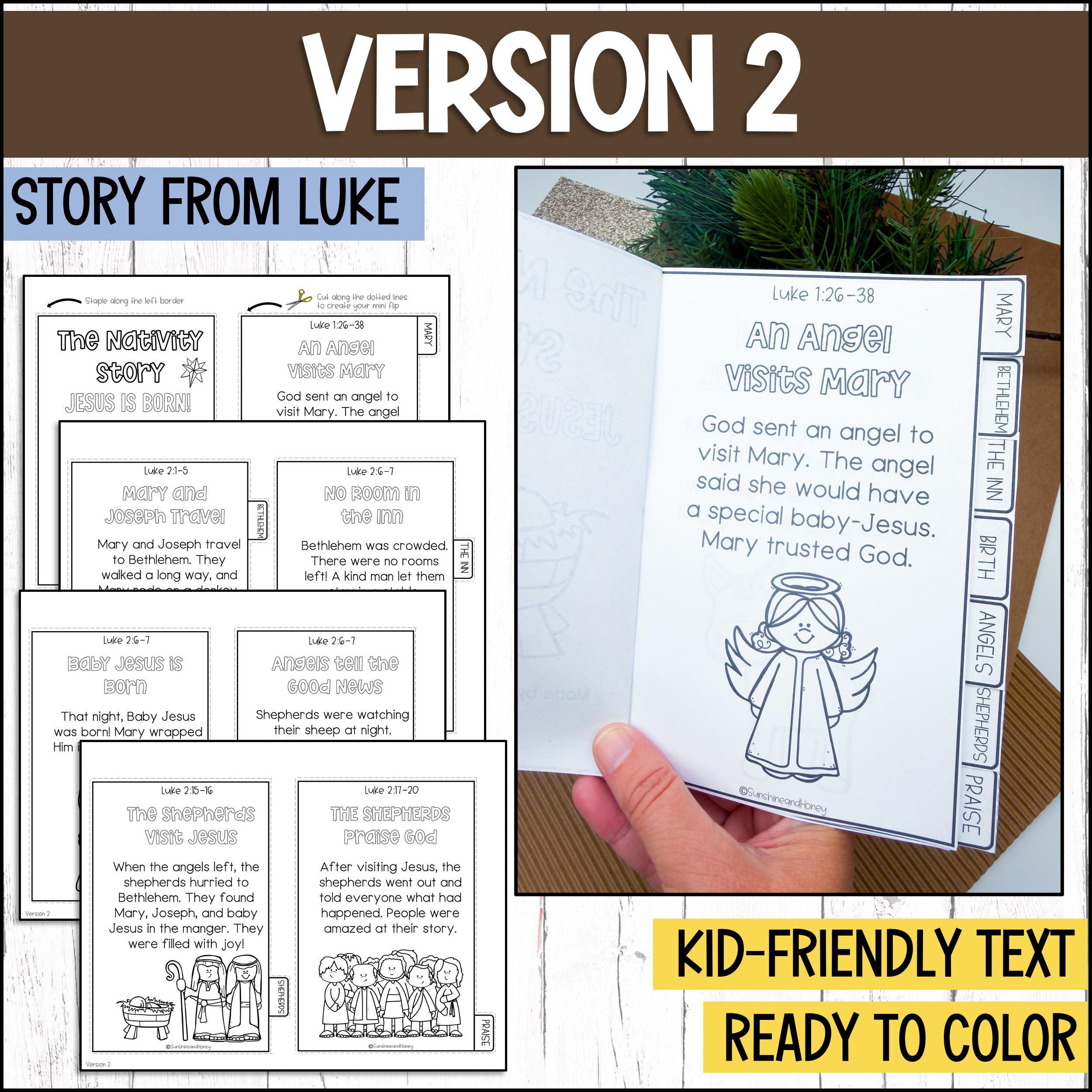 Nativity Book for Kids | Christmas Bible Lesson Printable | Sunday ...