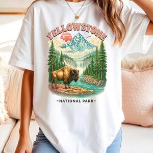 Vintage Yellowstone National Park T-Shirt - Retro US Parks Tee, Trendy Granola Girl Oversized Top, Gorpcore Boho Forestcore Clothing