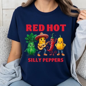 Vintage Grafik-T-Shirt Komfort Colors® Red Hot Silly Pepper Shirt Übergroßes Silly City Spicy Veggie Goose T-Shirt
