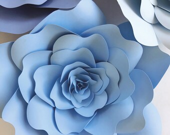 large peony paper flower template diy instant download etsy paper flower patterns download
